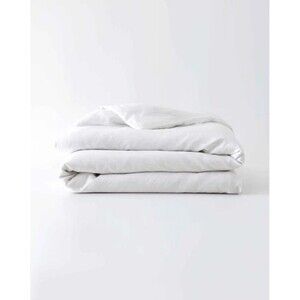 Baloo French Linen Throw 42x72 Duvet Cover White & Standard Shams Set